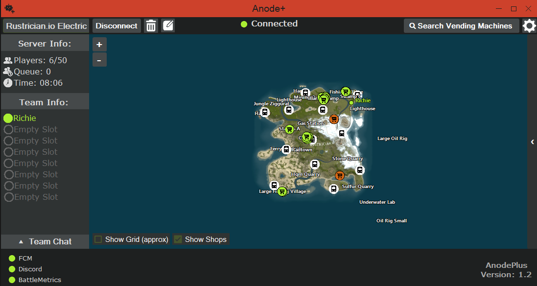 AnodePlus, Rust+ Bot GUI - Screenshot 1